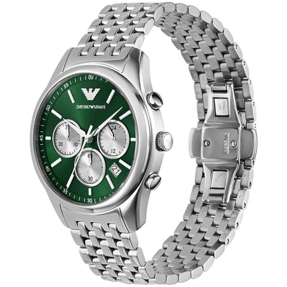 Emporio Armani Antonio Chronograph Green Dial Silver Men's Watch - AR11581