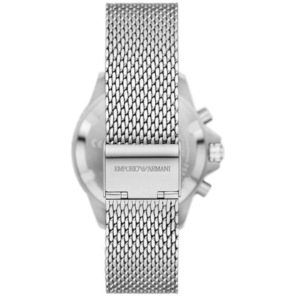 Emporio Armani Diver Chronograph Silver Mesh Men's Watch - AR11587