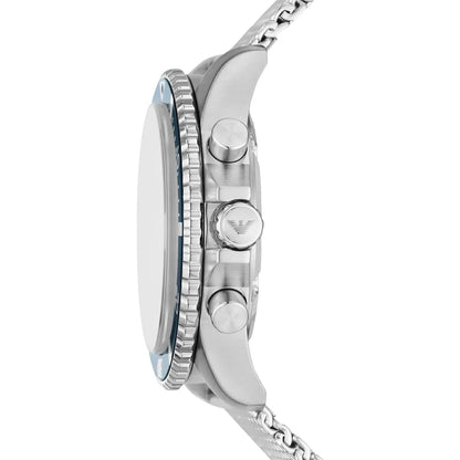Emporio Armani Diver Chronograph Silver Mesh Men's Watch - AR11587