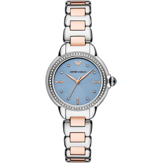 Emporio Armani Mia Blue Sunray Dial Two-tone Women's Watch - AR11597