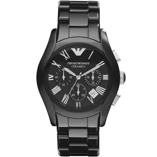 Emporio Armani Chronograph Black Dial Black Ceramic Watch AR1400