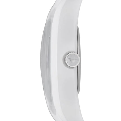 Emporio Armani Valente Ceramica White Silicone Women's Watch - AR1433