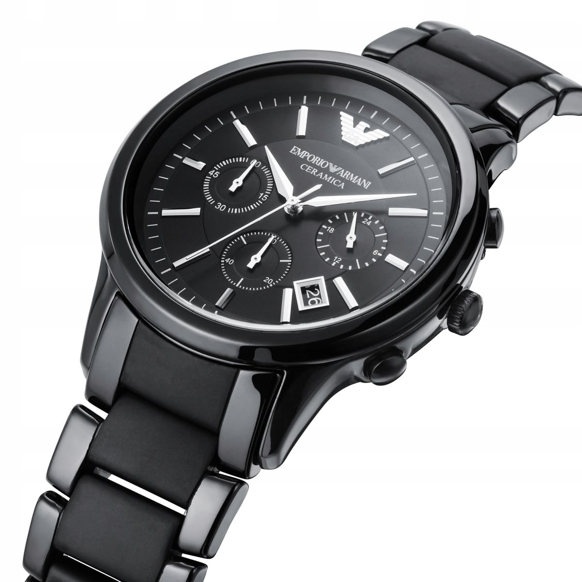 Emporio Armani Ceramica Chronograph Black Dial Men's Watch AR1452