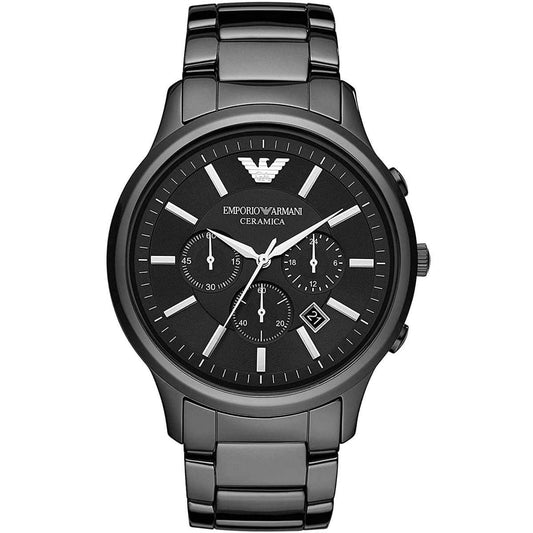 Emporio Armani Ceramica Chronograph Black Dial Watch AR1452