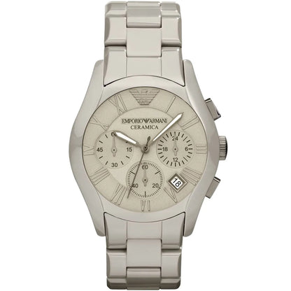 Emporio Armani Valente Large Chronograph Grey Ceramic Men's Watch - AR1459