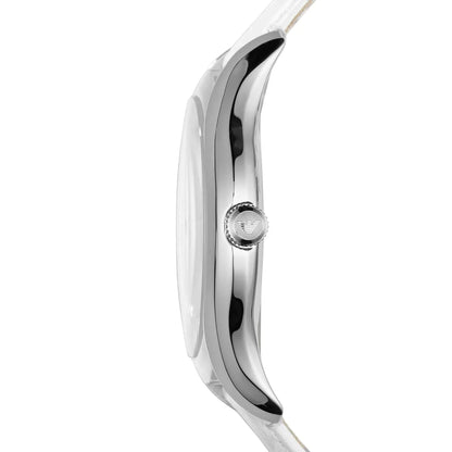 Emporio Armani Classic White Dial White Genuine Leather Men's Watch - AR1751