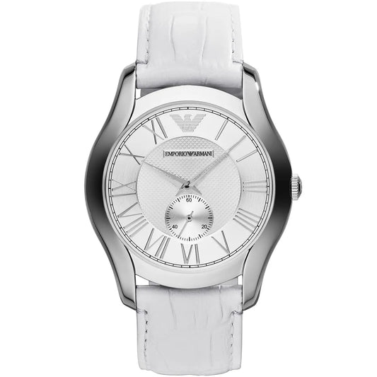 Emporio Armani Classic White Dial White Genuine Leather Men's Watch - AR1751