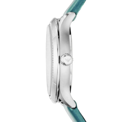 Emporio Armani Classic Teal Dial Teal Leather Quartz Ladies Watch AR1804