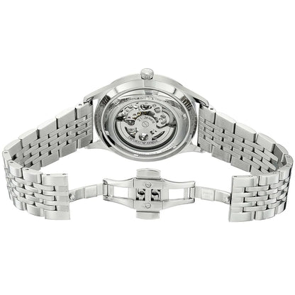 Emporio Armani Meccanico Skeleton Silver Dial Silver Steel Men's Watch AR1945
