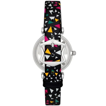 Emporio Armani Gianni T-Bar MOP Dial Multi-colored Printed Leather Women's Watch - AR1995