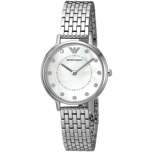 Emporio Armani Kappa Mother of Pearl Dial Silver Mesh Bracelet Women's Watch - AR2511