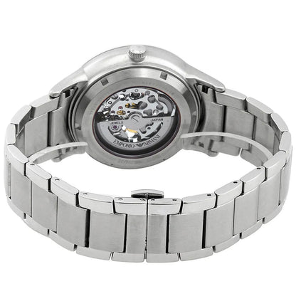 Emporio Armani Renato Skeleton Automatic Silver Men's Watch - AR60037