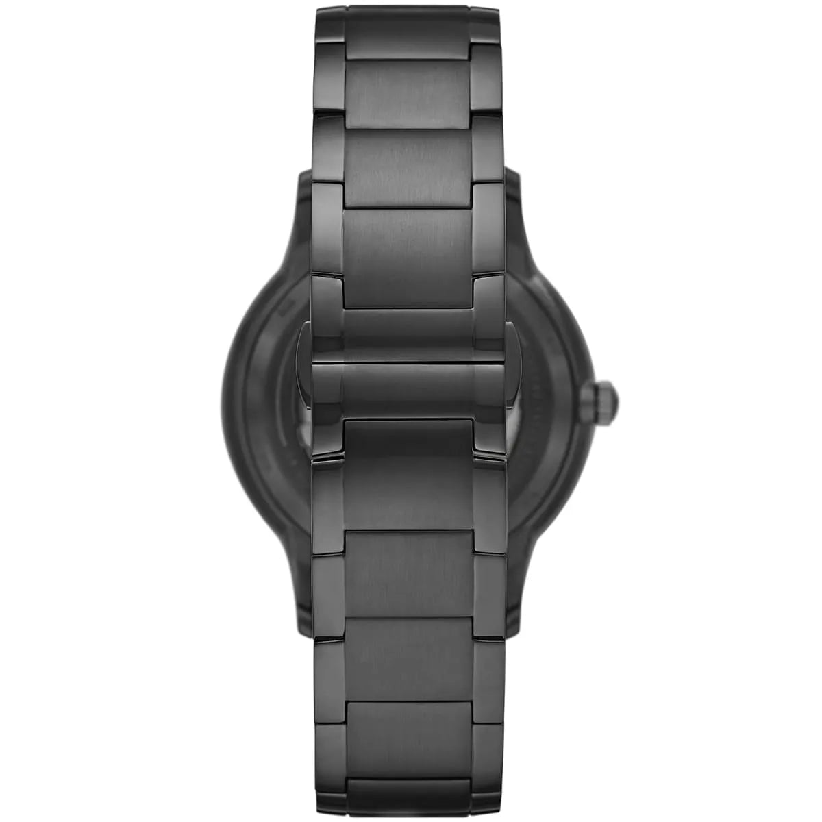 Emporio Armani Renato Meccanico watch side profile showing case and bracelet