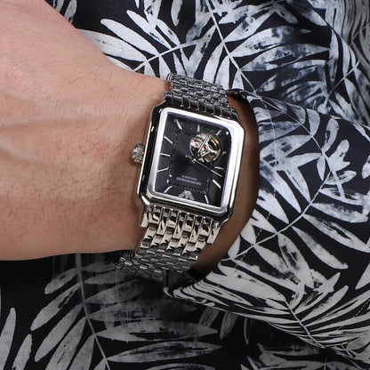 Emporio Armani Diego Automatic Rectangle Silver Men's Watch - AR60057