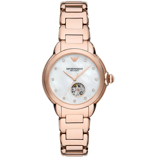 Emporio Armani Mia Open Heart Automatic Rose-gold Women's Watch - AR60072