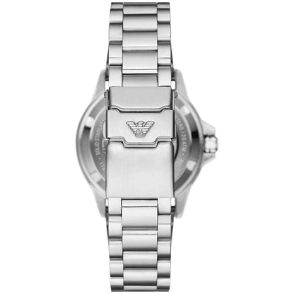 Stainless steel three-link bracelet with folding clasp and Emporio Armani eagle logo