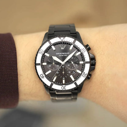 Emporio Armani Diver Chronograph Black Men's Watch - AR80050