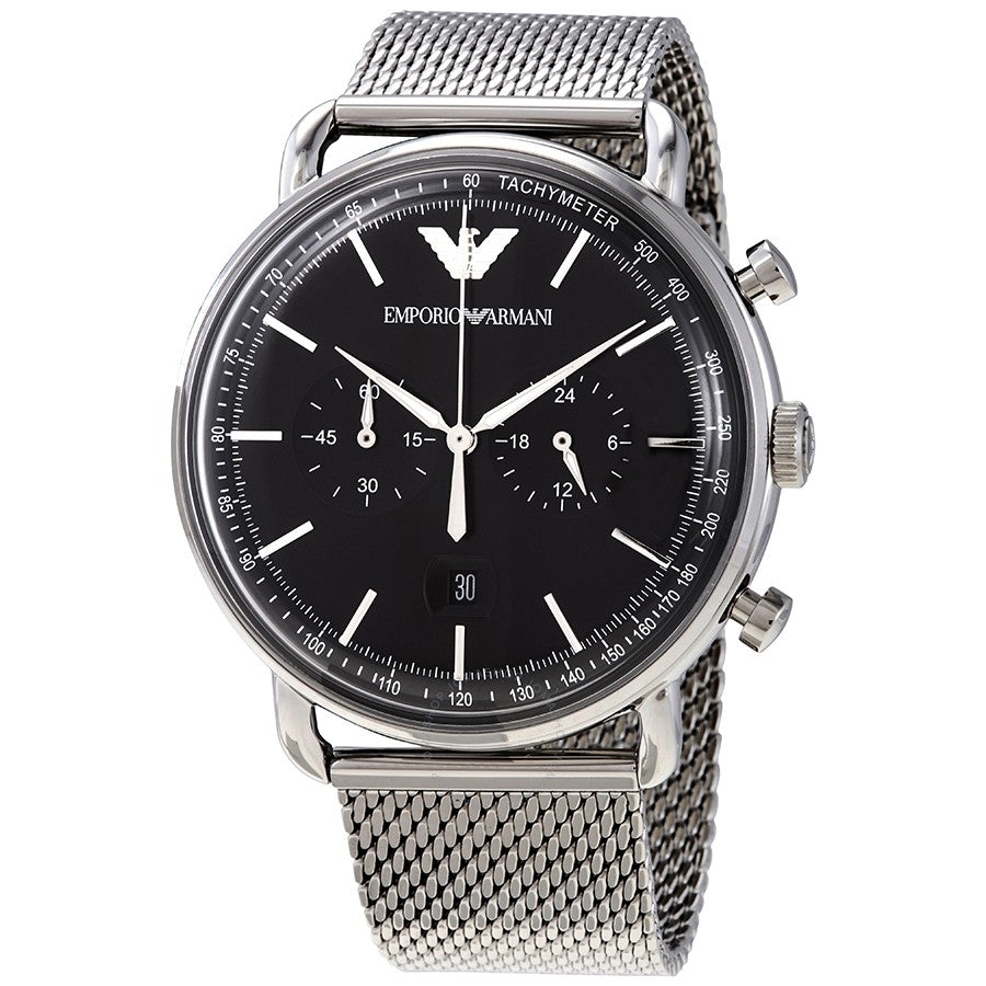 Emporio Armani Aviator Chronograph Black Dial Men's Watch AR11104