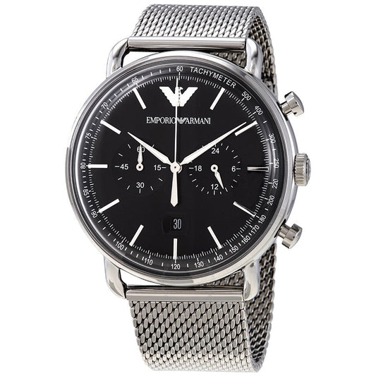 Emporio Armani Aviator Chronograph Black Dial Men's Watch AR11104