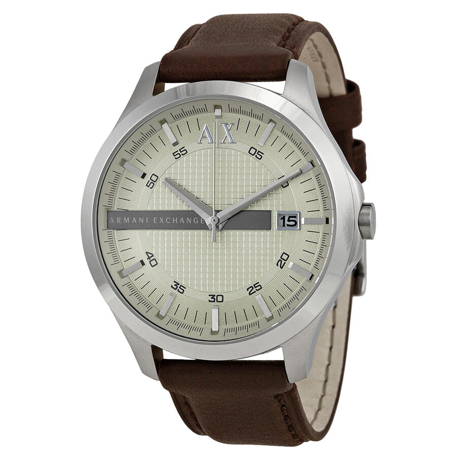 Armani Exchange Whitman Silver Dial Brown Leather Men's Watch AX2100
