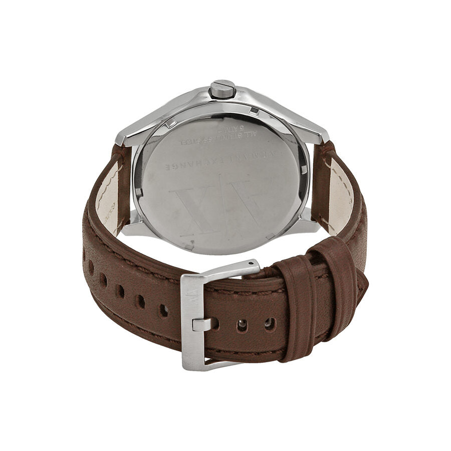 Armani Exchange Whitman Silver Dial Brown Leather Men's Watch AX2100