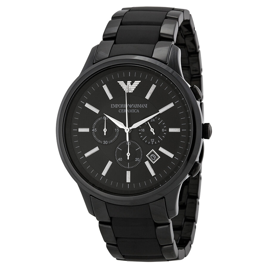 Emporio Armani Ceramica Chronograph Black Dial Men's Watch AR1451
