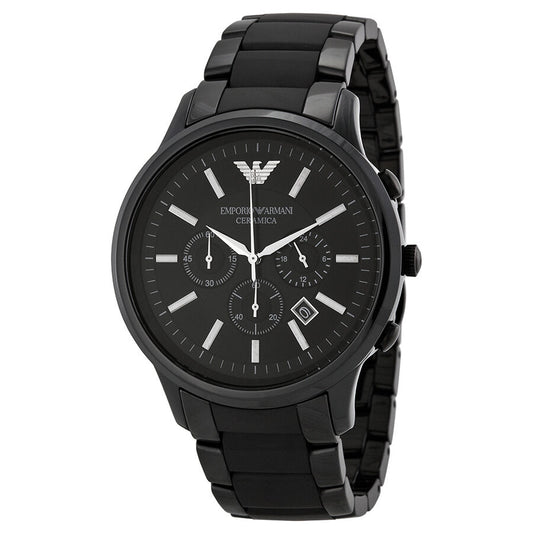 Emporio Armani Ceramica Chronograph Black Dial Men's Watch AR1451