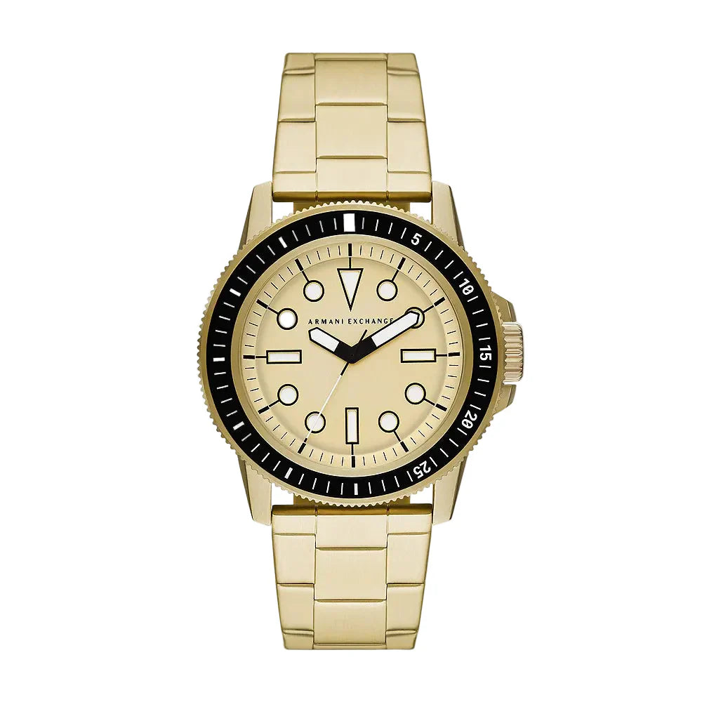 Armani Exchange Leonardo Gold-Toned Analog Men's Watch - AX1854