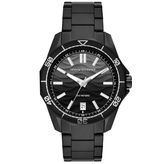 Armani Exchange AX1952 black dial watch with three hands and date window