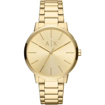 Armani Exchange AX2707 gold-tone three-hand men's watch with champagne dial