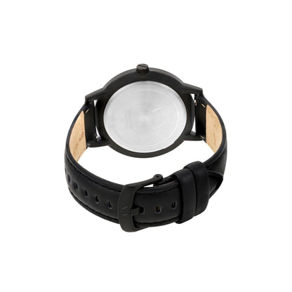 Case back view of Armani Exchange AX7120 watch with black leather strap