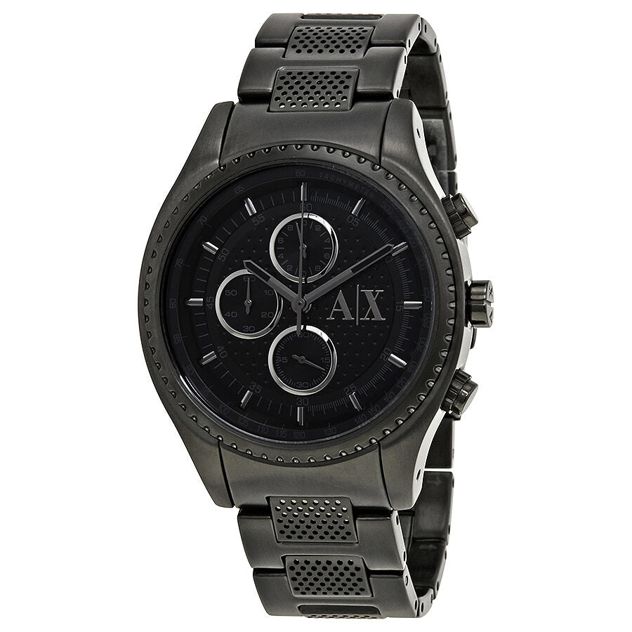 Armani Exchange Chronograph Black Dial Black Ion-plated Men's Watch AX1605