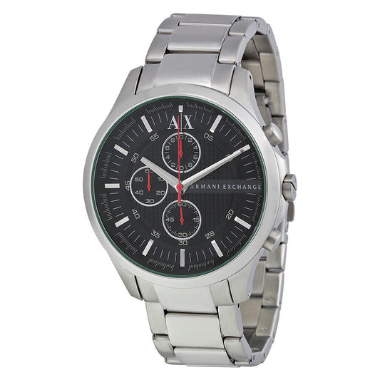 Armani Exchange Hampton Chronograph Black Dial Silver Watch - AX2163