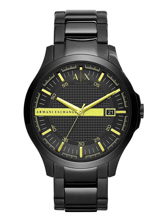 Armani Exchange Hampton Date All Black & Yellow Watch - AX2407