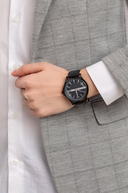 Armani Exchange Hampton All Black Blue Dial Watch - AX2411