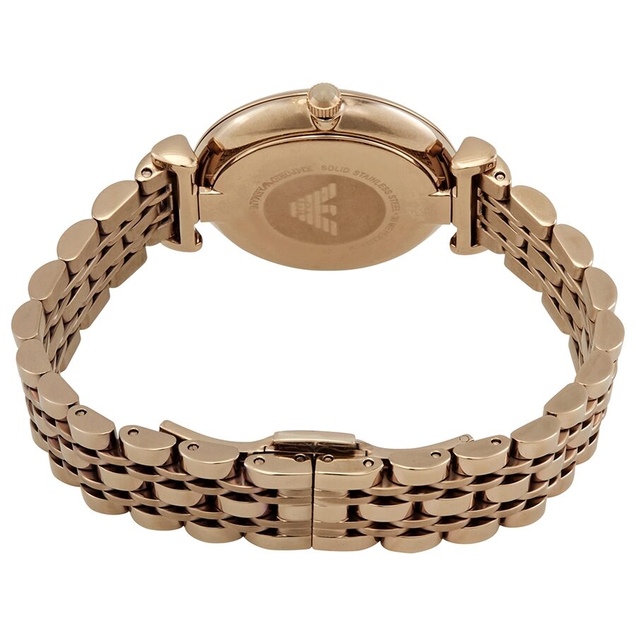 Emporio Armani Gianni T-Bar Crystal Rose Dial Ladies Watch AR11059
