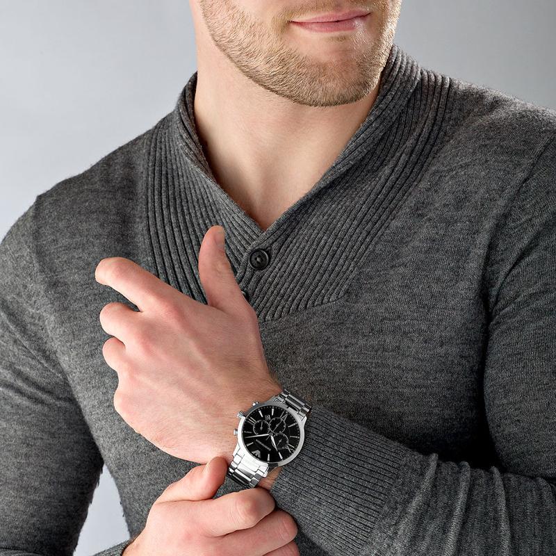 Emporio Armani Giovanni Chronograph Black Dial Men's Watch AR11208