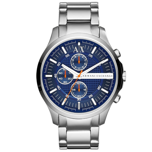 Armani Exchange Hampton Chronograph Blue Dial Silver Watch - AX2155