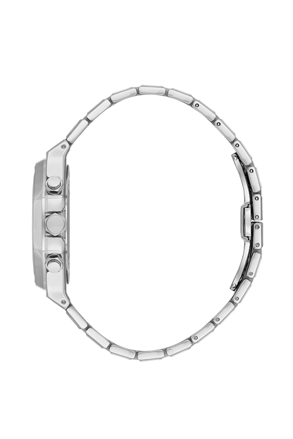 Silver stainless steel bracelet side view