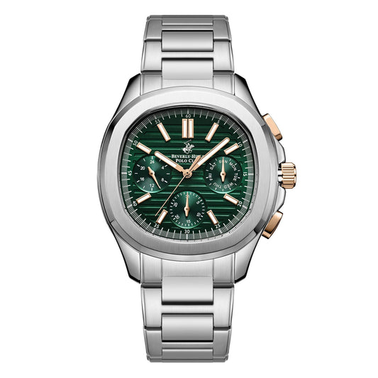 Beverly Hills Polo Club Multifunction Green Dial Silver Watch - BP3212X.371