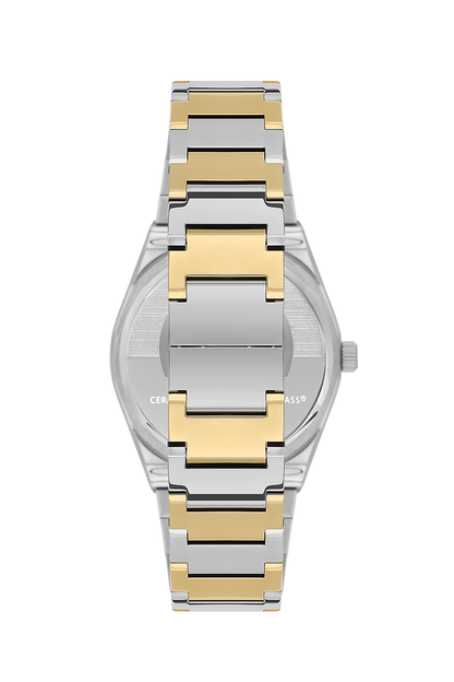 Beverly Hills Polo Club two-tone mixed metal bracelet with gold and silver link design