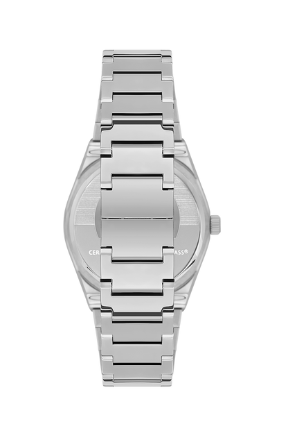 Back view of silver-tone steel bracelet and case of BP3562C.330 watch