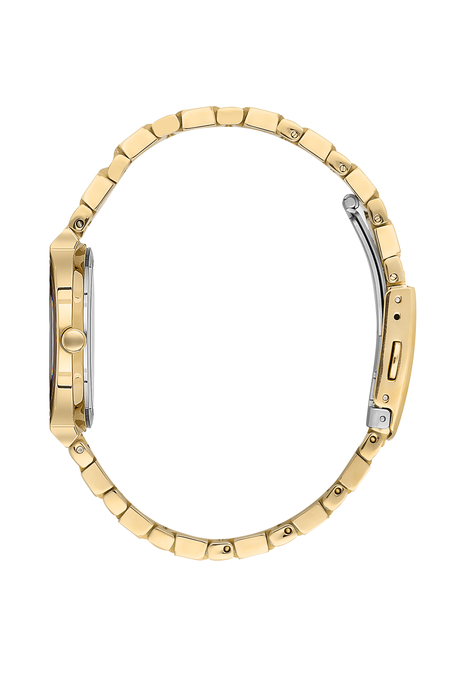 All gold bracelet strap with polished and brushed segments