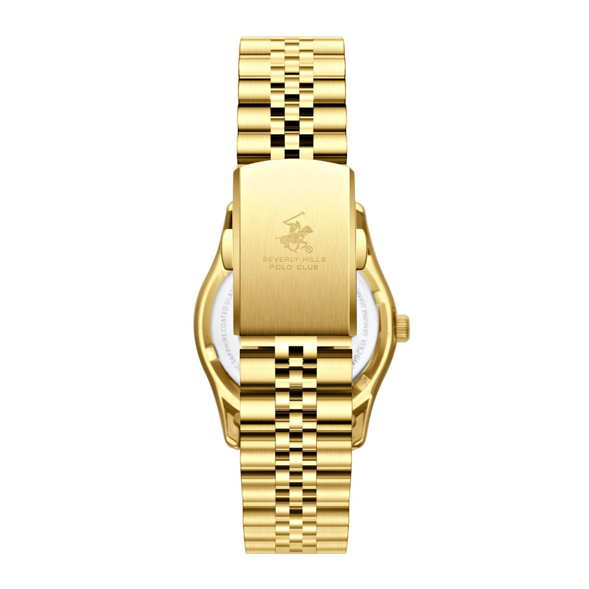 Beverly Hills Polo Club Mother Pearl Genuine Diamond Gold Watch BP3808C.120