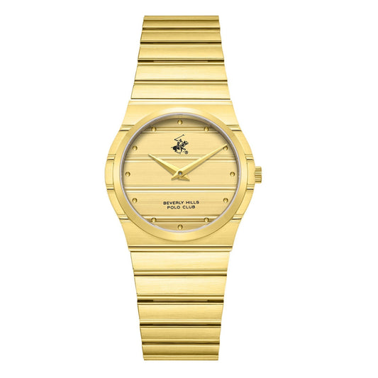 Beverly Hills Polo Club BP3818X.110 all gold ladies watch with round dial and link bracelet