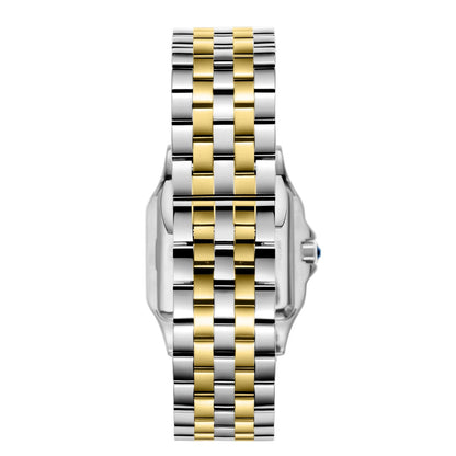 Two-tone stainless steel and gold-tone bracelet with square case watch