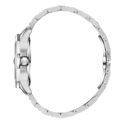 Beverly Hills Polo Club watch side profile with stainless steel bracelet links
