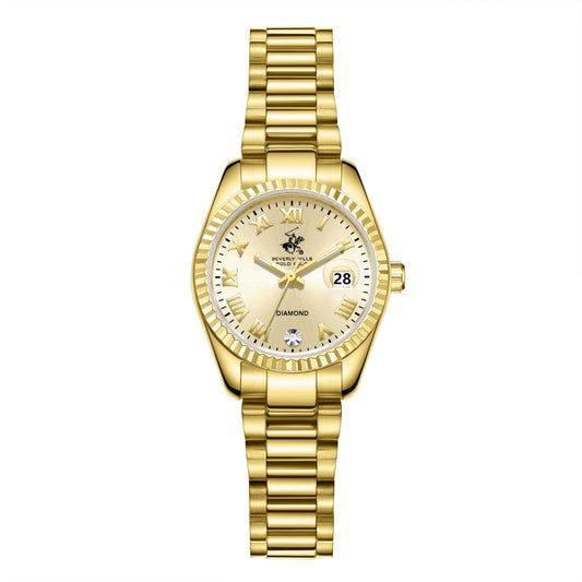 Beverly Hills Polo Club Roman Numeral All Gold Diamond Watch - BP3819X.110