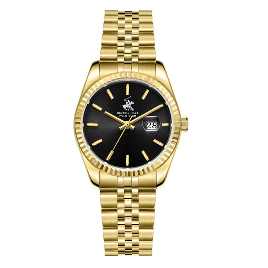Beverly Hills Polo Club Black Dial All Gold Watch BP3827X.150