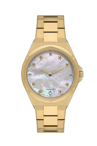 Beverly Hills Polo Club Gold & Mother Pearl Diamond Watch – BP3570X.120